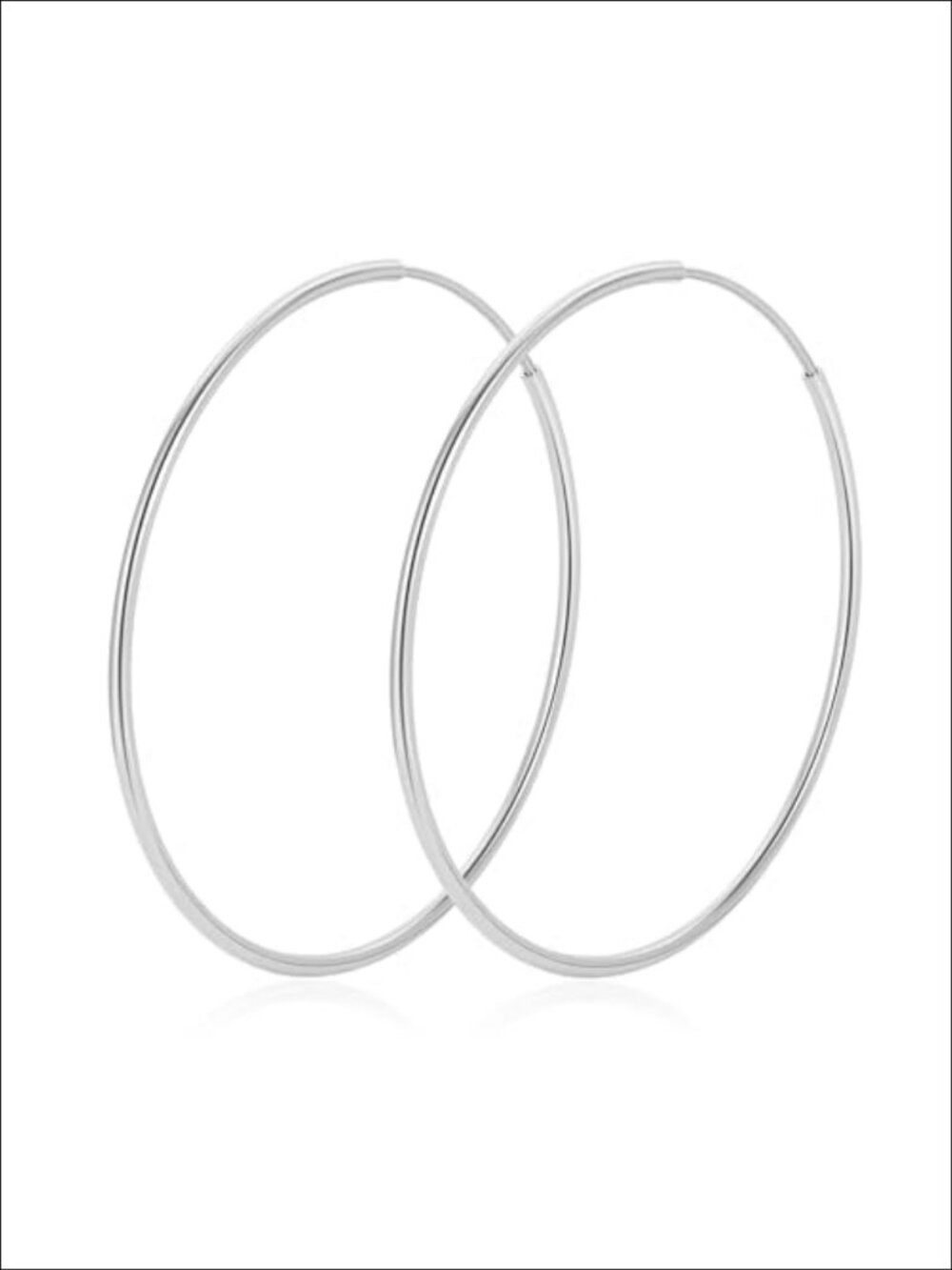 Thin 925 Sterling Silver Post Hoop Earrings Hypoallergenic Lightweight
